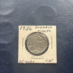 1936 Buffalo Nickel - Silver-Toned Coin